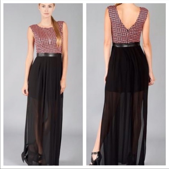 Sleeveless sheer long dress small maxi NWT open back high low skirt tank black - Picture 6 of 6